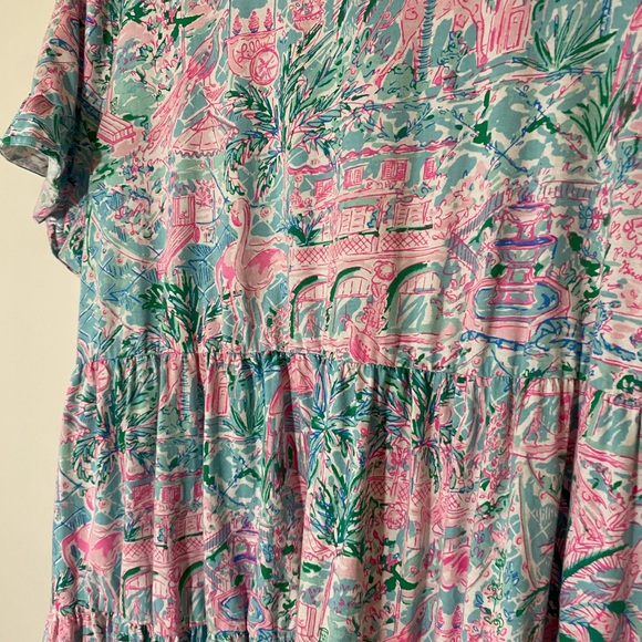 Lilly Pulitzer Floral Pink and Green Dress - Picture 3 of 7